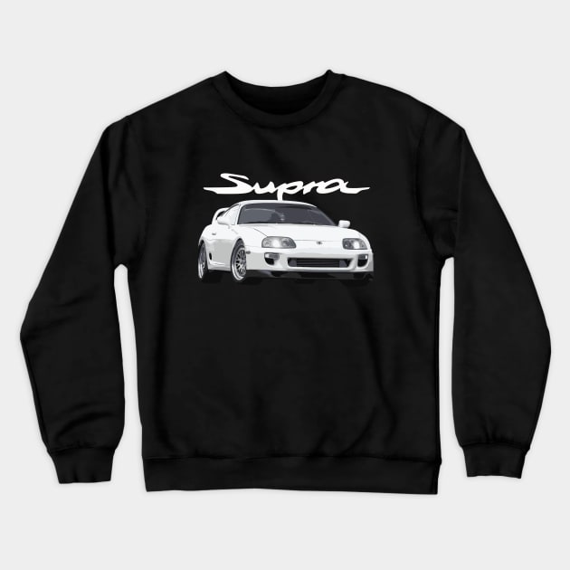 MK4 4 SUPRA 2JZ-GTE SUPER WHITE JDM Crewneck Sweatshirt by cowtown_cowboy